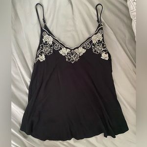 Black Camisole With Floral Detailing!